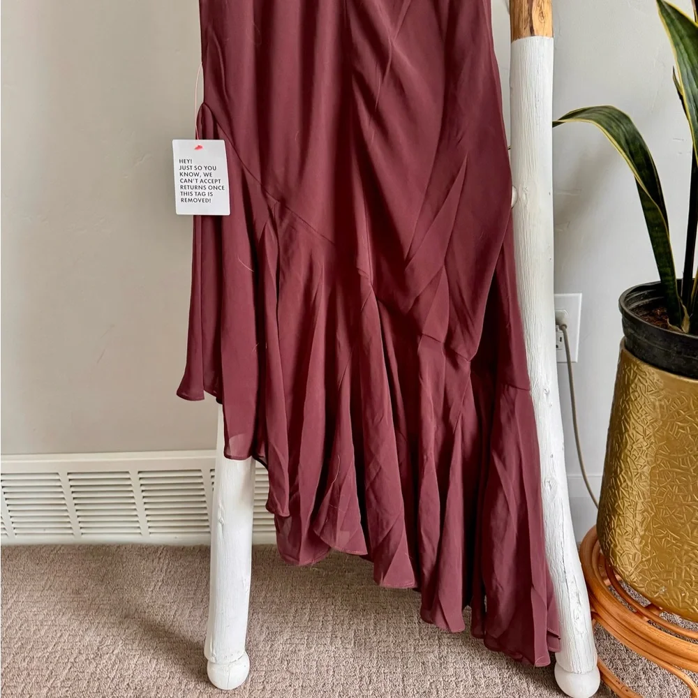 🔥NWT🔥 ASOS Corset Dress w Ruffle Asymmetrical Hem - Picture 11 of 16